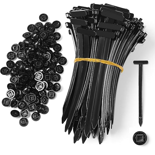 100PCS Nylon Universal Cable Tie Buckle, Heavy Duty Self Locking Nylon Zip Ties, 2025 Upgrade Multipurpose Plastic Cable Ties Tool, UV Resistant Black Zipties for Car Daily Repair