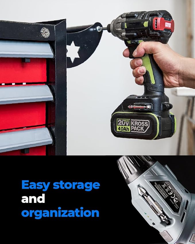 toolant Double-Ended Screwdriver Power Bit,6Pcs 2 Inch PH2/SL6,#2 Phillips Impact Driver Bits,Flat Head Drill Dit Set With Magnetic, Two Sides Screwdriver Bits Set with Storage Case