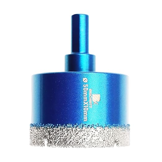 Dry Diamond Core Drill Bit Set,BRSCHNITT 2 Inch (50mm) Diamond Hole Saw Core Drill Bit with Triangle Shank for Porcelain Tile Ceramic Stone Granite Marble