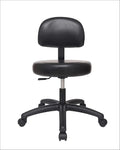 Chair Master Adjustable Chair for Exam Rooms, Labs, Doctor and Dentist Offices. Easy to Clean! 19"-27" Seat Height NO FOOTRING (Medium Desk Height, Black)