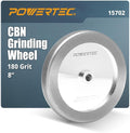 POWERTEC CBN Grinding Wheel 8 Inch 180 Grit, 1-1/4" Wide, 5/8" Arbor – 4-in-1 CBN Sharpening Wheel with 1/4" Radius Edge and Side Face for Bench Grinder (15702)