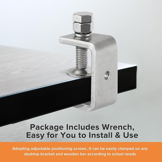 304 Stainless Steel C Clamp,2 1/2 Inch Tiger Clamp Woodworking Clamp Heavy Duty C Clamps for Woodworking, Welding and Construction,Features Stable Wide Jaws and Protective Pads(2 Pcs)