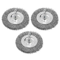 Wire Brush for Drill, 3pcs 4 Inch Wire Wheel Brush Cup Set, 0.012 Inch Coarse Carbon Steel Crimped Wire Wheel Brush with 1/4-Inch Hex Shank for Rust Removal, Clean Paint ,Corrosion