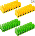 4 Pack Plier Organizer Rack, Pliers Organizer for Tools Cutters with Extendable Design & Non-Slip Rubber Base, 40 Slots Tool Box Drawer for Pliers, Wrenches, Screwdrivers,Green&Yellow