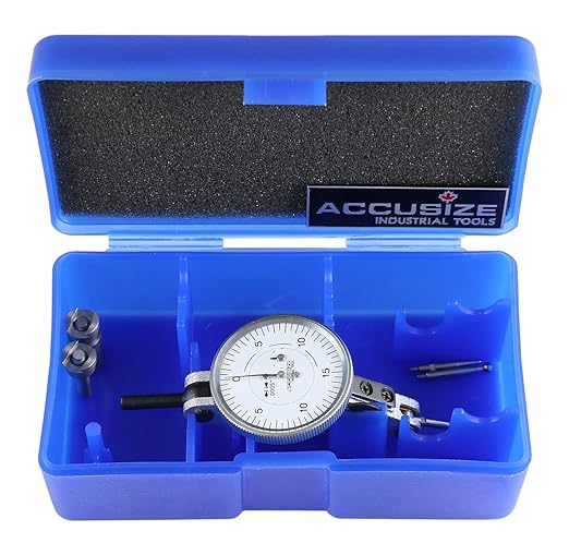 Accusize Industrial Tools 0.060'' by 0.0005'' (Range by Graduation) Horizontal Test Indicator with 1.5'' Dial Diameter, 0511-2001