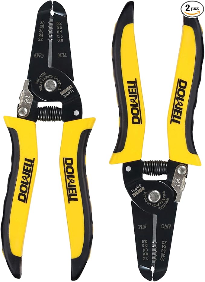 DOWELL 22-30 AWG Wire Stripping Tool Wire Stripper Cutter Pliers Tool Multi-Function Hand Tool for Electrician 2-Piece