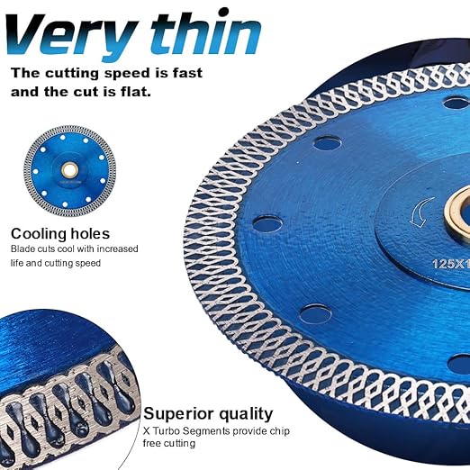 5" Super Thin Diamond Tile Blade Porcelain Saw Blade for Cutting Porcelain Tile Granite Marbles (5")
