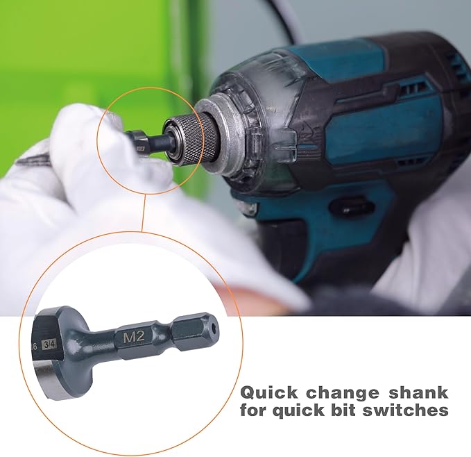 M2 HSS Quick Change 1/2", 1/2" & 7/8" Step Drill Bit Set Double Fluted Drill Bits for Hole Drilling in Stainless Steel, Copper, Aluminum, Wood, Plastic……
