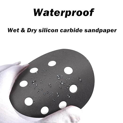 80PCS 5 inch Wet Dry Sanding Discs, Silicon Carbide Orbital Sander Hook and Loop Sandpaper 320 400 600 800 1000 1200 1500 2000 Grit, Best for Metal, Automotive Sanding