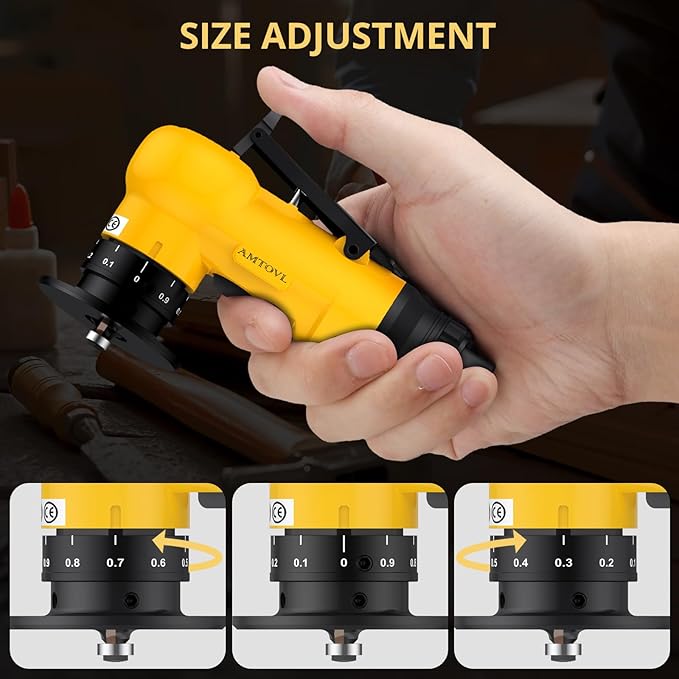 AMTOVL Air Chamfer Tool - Mini Pneumatic Chamfering Machine, 30000 RPM Pneumatic Chamfering Tool, 45 Degree Air Beveling Machine with 1/4 Inch Air Inlet for Metal, Wood, Acrylic Deburring