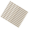 METALLIXITY Drill Bit (#49) 12Pcs, M2 High-Speed Steel Micro Number Bits Spiral Flute 135°Point Tip Gold Finish for Stainless Steel Iron Copper Aluminum Hard Metal