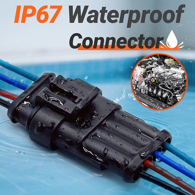 880Pcs 41 Sets Waterproof Automotive Electrical Connectors Electrical Wire Connectors Plug Kit 1/2/3/4/5/6 Pin Waterproof Connectors with Ratchet Crimping Tool for Car Truck Motorcycle Boat Marine