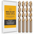 Metric 4Pcs M35 Cobalt Drill Bit Set, 10mm HSS Cobalt Jobber Drill Bits, for Hardened Metals, Stainless Steel, Cast Iron and Wooden Plastics