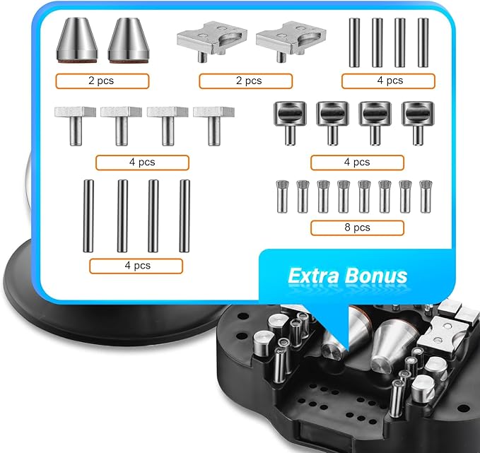 DZQ Ball Vise 3" Engraving Setting Tool 360°Rotation Professional Ball Vise 36PCS Attachment Jewelry Engraving Block Tools(Stainless Steel)