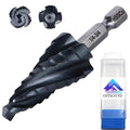M35 Cobalt Step Drill Bit,Four Spiral Flute Step Drill Bit 1/4"-3/4" （9 Sizes ） Wear-Resistant TiAlN Coated,1/4" Hex Shank Drill for Metal, Stainless Steel, Aluminum, Plastic