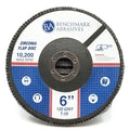 Benchmark Abrasives 6" x 7/8" Premium High Density Jumbo Zirconia Type 29 Flap Discs for Angle Grinder, 6 Inch Sanding Discs, Finishing, Deburring, Rust Removal - (10 Pack) 120 Grit