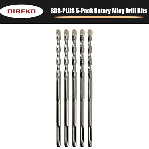 Generic 3/8""*8"" SDS Plus Stainless Steel U-Groove Drill Bits 5 Pcs