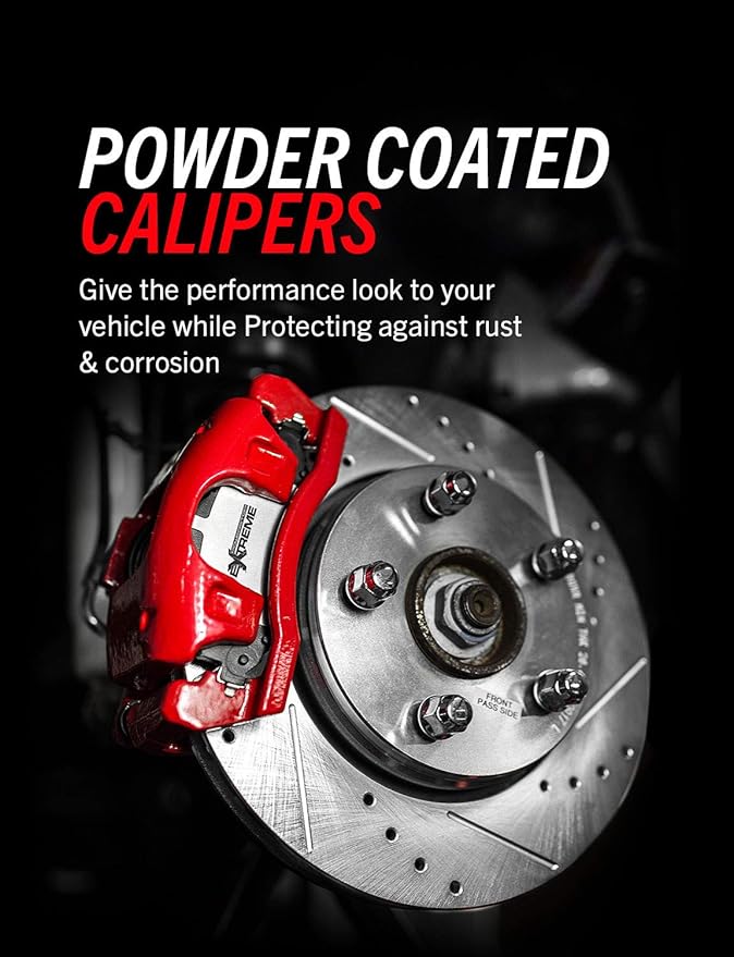 Power Stop Front S3194 Pair of High-Temp Red Powder Coated Calipers For Pontiac Vibe, Scion, Scion tC, Toyota Corolla iM, Toyota Matrix, Toyota Mirai, Toyota RAV4, Toyota RAV4 [Model Specific]