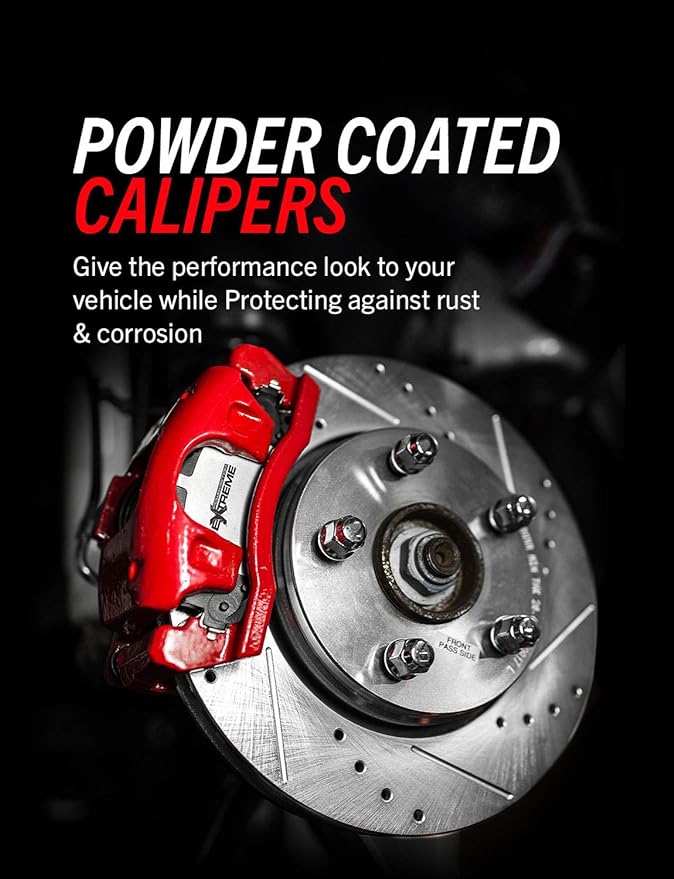 Power Stop Front S4950 Pair of High-Temp Red Powder Coated Calipers For Chevrolet Equinox 2005-2006, Pontiac Torrent 2006, Saturn Vue 2004-2007 [Model Specific]