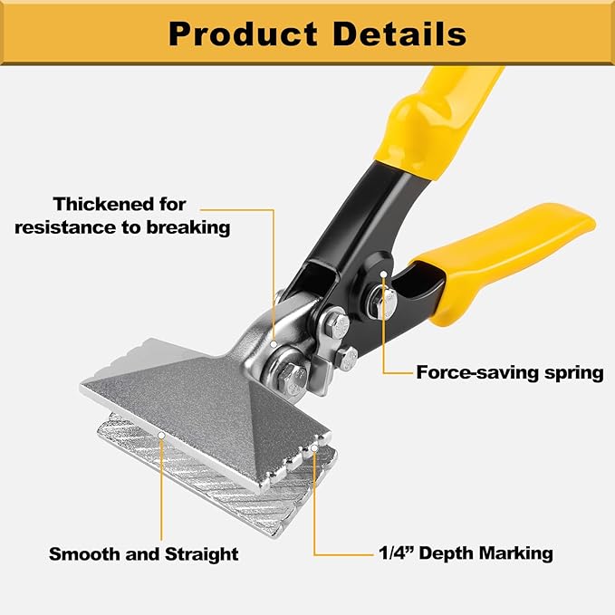 3 Inch Sheet Metal Hand Seamer, TPR Handle Straight Jaw Bender, Heavy Duty Precision Duckbill Pliers for Bending, Seaming, Flattening Ideal for HVAC Projects, Metalworking & DIY Repairs