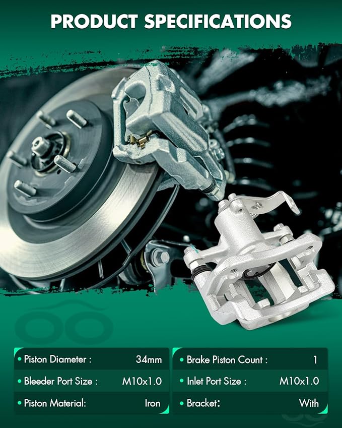 SCITOO Rear Left Brake Caliper With Bracket 19B6811 Compatible For Kia For Rio 2012-2017