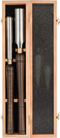 2-Pieces HSS Roughing Gouge Lathe Chisel Set Wood Turning Tools with Wooden Box, 1-Inches and 2-Inches