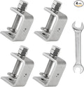 304 Heavy Duty Stainless Steel C Clamps 1 1/2 Inch Tiger Clamp Woodworking Clamp,Features Stable Wide Jaws and Protective Pads (4 Pcs)