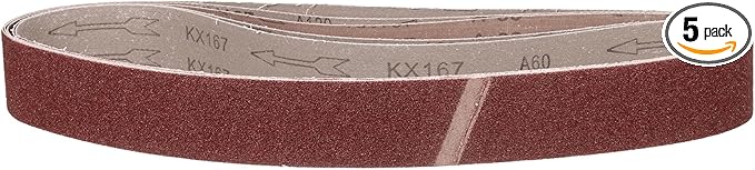 2 x 48 Inch Sanding Belt, 5 Pcs 60 Grit Knife Sharpener Belts Work Sharpening for Belt Sander Knife Carving Tool Metal Working