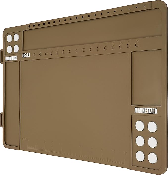 Gun Cleaning Mat, Premium Magnetic Pad With Organizer Parts Tray, Anti-Slip Rubberized Pistol Mat, Protective Workbench Mat for Gun Cleaning (16.5"x 10.43")
