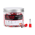 HKS 600PCS Wire Ferrule Connectors - AWG 12-4.0mm² Copper Barrel Pin Cord Ends Insulated Ferrules Terminals - E4009 Red