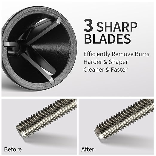 2Pcs PVC Bolt Chamfer Tool Bit, Deburring Tool for Metal, Reamer Thread Burr Tool, Bolt Thread Repair Tool— Fit 3/16'' to 1'' (5mm-25mm)