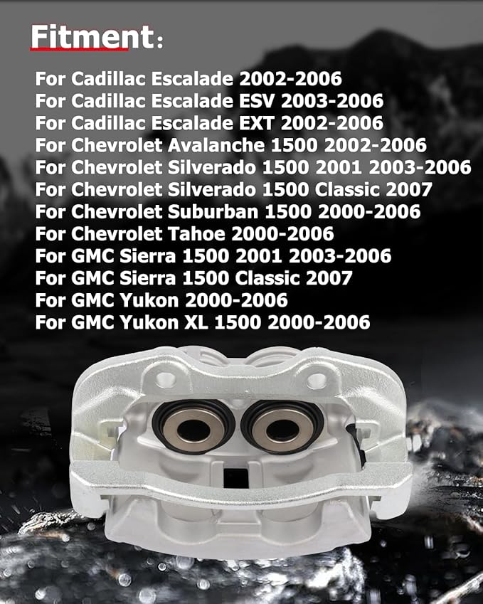 cciyu Rear Left Brake Caliper Assembly w/Bracket 18-B4764 For Cadillac 2002-2006,For Chevy 2000-2007,For GMC 2000-2007