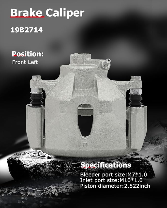 cciyu Front Left Brake Caliper Assembly w/Bracket 19B2714 2005-2007 For Toyota For Avalon,2005-2006 For Toyota For Camry,2004-2010 For Toyota For Sienna,2004-2008 For Toyota For Solara