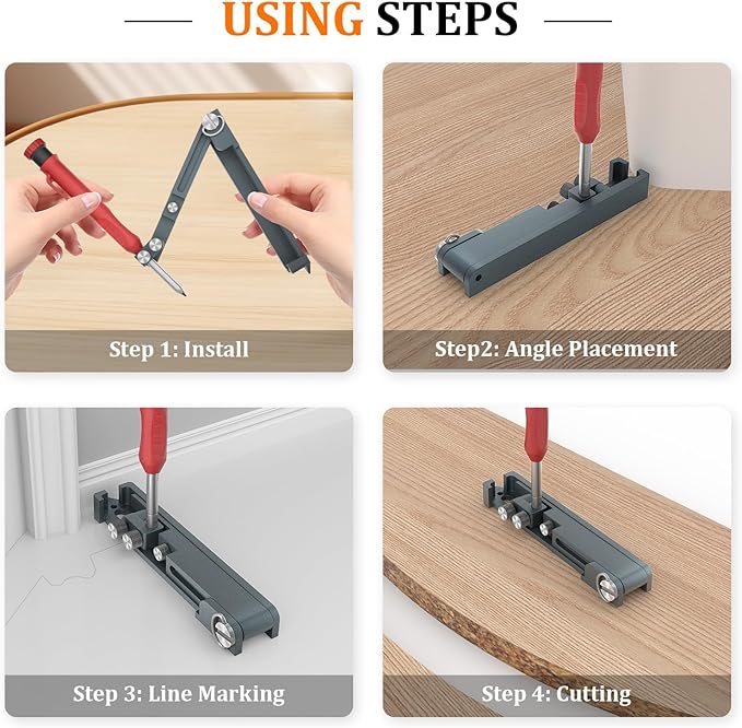 Multifunctional Scribing Tool, Construction Pencil Carpenter Scribe Tool DIY Woodworking Scribe Tool Contour Gauge Scriber Line Maker Measuring Tool Scribing Compass for Wood