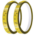 Adhesive Measuring Tapes,Steel Self Tape Measure,1/2" Wide Imperial & Metric Ruler Sticker, Stick On Table Saw and T Track for Woodworking, Drafting (Yellow, Left to Right 118" 2PCS)