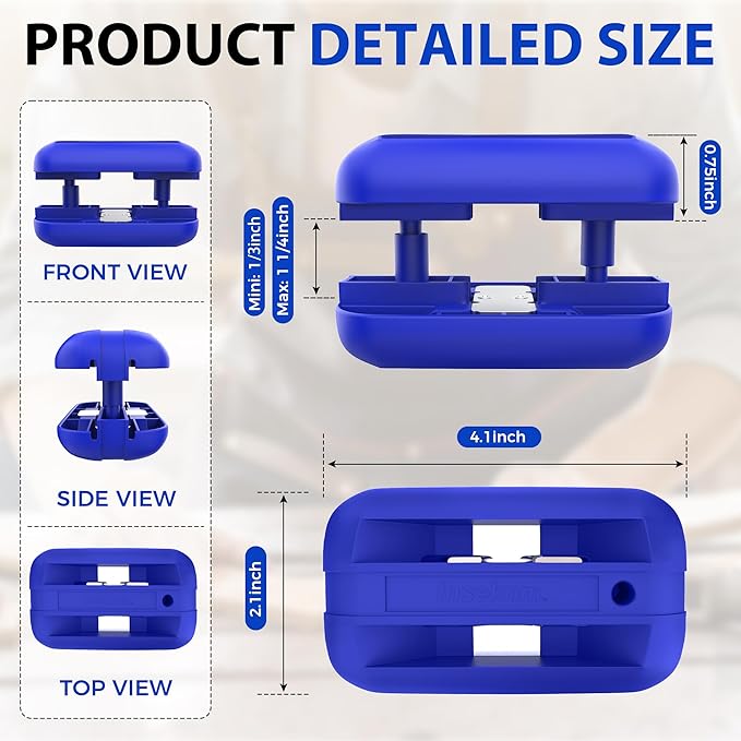 Edge Banding Trimmer with Tungsten Carbide Blades, Hand Planer Versatile Woodworking Edge Trimmer for Burrs, Manual Edge Banding Cutter for ABS, PVC, Veneer, and Melamine - Blue