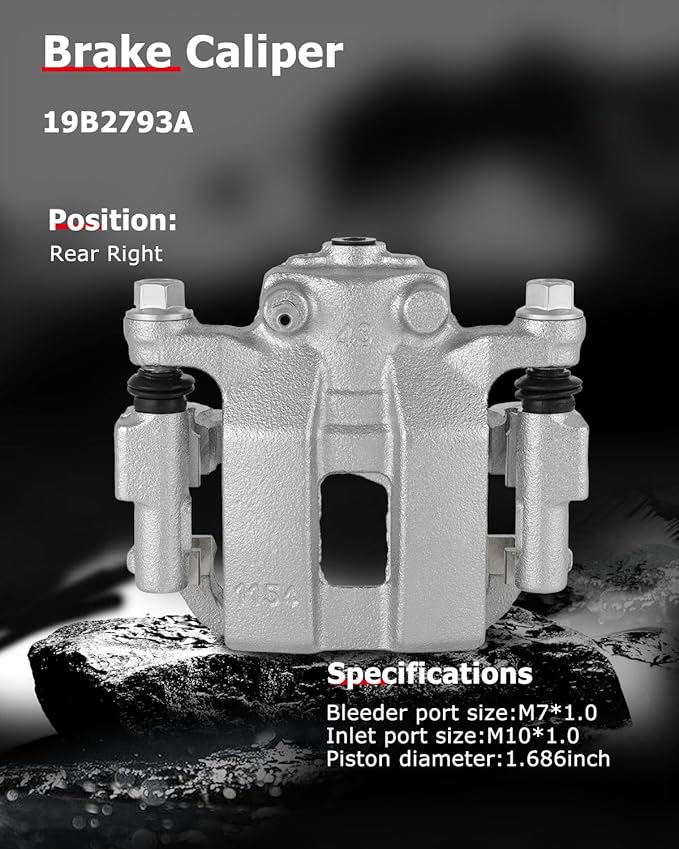 cciyu Rear Right Brake Caliper Assembly w/Bracket 19B2793A For Infiniti For G35/For G37/For M35/For M45,For Nissan For 350Z/For 370Z