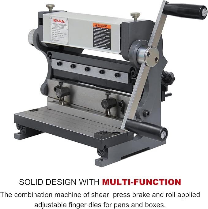 KAKA INDUSTRIAL Metal Brake,8-inch, 3-In-1 Combination Shear Brake Roll Machine,20-Gauge Shear, 90° |Slip Roll Machine for Bending Rolling 3-IN-1/8