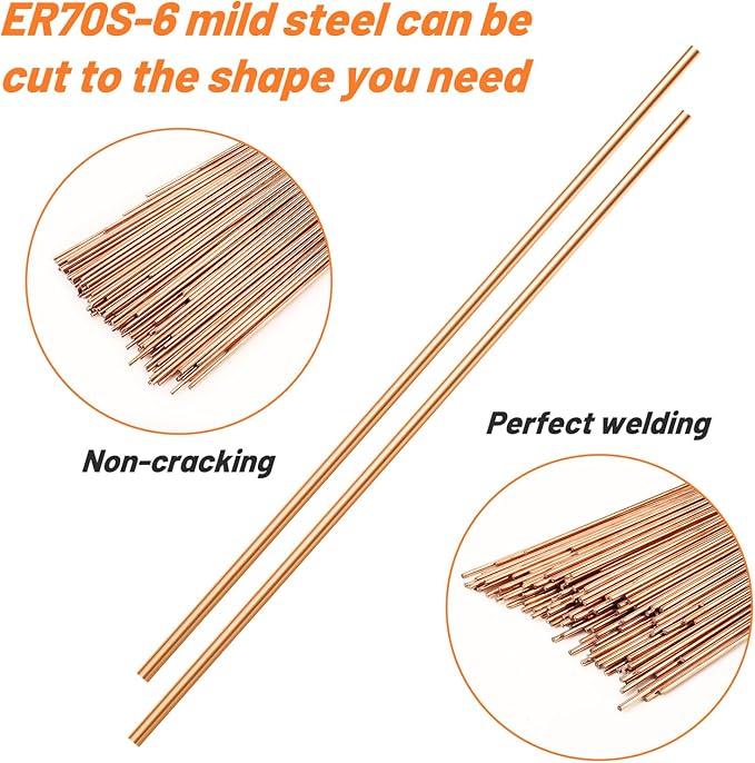 UNIFAMILY 1LB TIG Welding Rod ER70S-6, 1/16" x 16"Mild Steel TIG Welding Rods, Carbon Steel TIG Welding Filler Rod, Low Splatter Corrosion Resistance, Tig Filler accessories (1/16" x 16" 1LB)