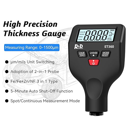 Car Coating Thickness Meter for Used Car Buyers, Paint Mil Thickness Meter Gauge Check The Car’s Original Coating Auto Car Paint Meter (ET360)