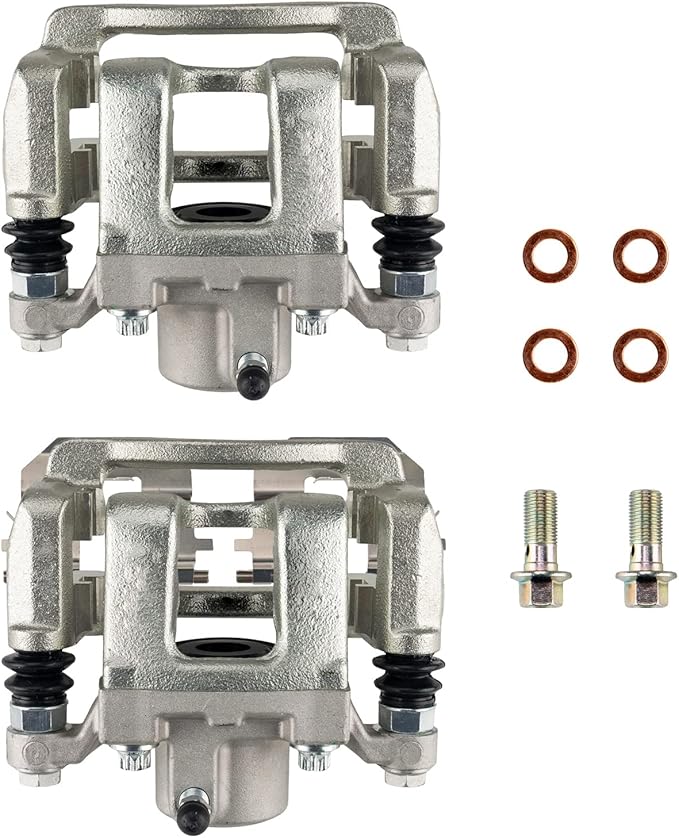 Torchbeam 2PCS Rear Driver and Passenger Side Brake Caliper for 2011-2014 Sonata, 2011-2014 Optima 2.4, 2015 Optima, 2015 Sonata, Disc Brake Caliper Assembly with Bracket Replace #19B6456+19B6457