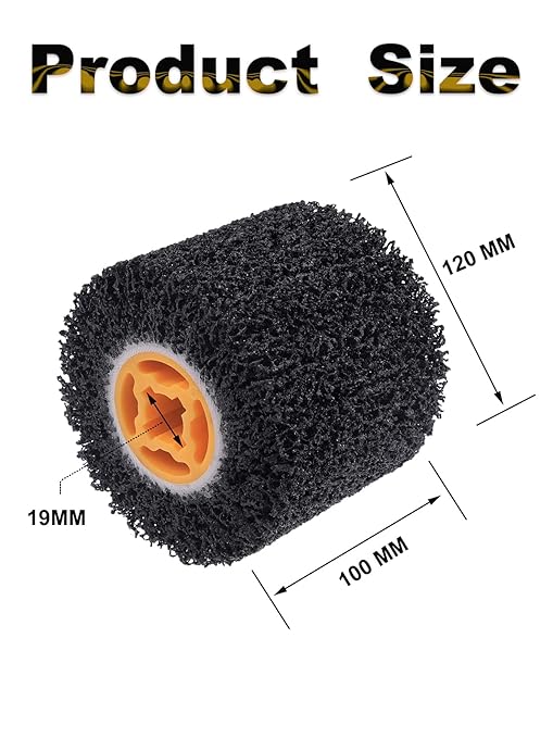 Rocaris Abrasive Drum Paint and Rust Remover, 40 Grit Abrasive Wheel Wire Drawing Polishing Wheel for Wood Metal Surface Polishing, 4.5" x 4"