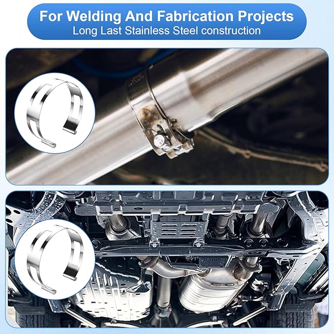 4 Inch Stainless Steel Exhaust Clamp, Universal for Welding and Exhaust Pipe Repair (4 inches)