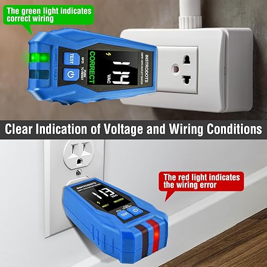 Circuit Breaker Finder, Digital Breaker Finder with GFCI Outlet Tester, AC 90-135V Electrical Circuit Tracer with Buzzer Alarm & Color LCD Display, Includes Batteries & Carrying Case