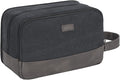 WANDF Travel Toiletry Bag for Men Large Toiletries Shaving Bag Water Resistant Hanging Dopp Kit Travel Accessories Bag for Women Men (Black)
