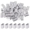 Glarks 200Pcs 5/64''(2mm) Aluminum Crimping Loop Sleeve Wire Rope Sleeves Double Barrel Ferrule for Wire Rope and Cable Line End (5/64''-200Pcs)