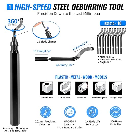 68Pcs 3D Printer Tools Kit with Storage Case, FDM/SLA Printer Accessories - Deburring Tool, 3D Print Removing Scrapers, Metal Files, Brushes, Hand Drill, Tweezers, for Bambu Lab, Ender 3, Kobra, etc.