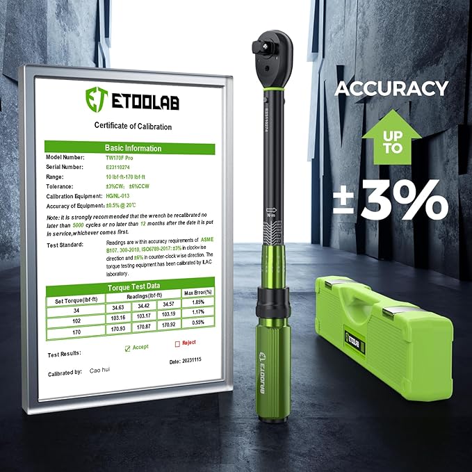 1/2 Drive Click Torque Wrench Dual-Range10-170.0ft.lb/13.60-230.5Nm3% Precision Torque Wrench, 72 Tooth Dual-Direction Adjustable for Bicycle, Moto, Car Maintenance 3 Pcs
