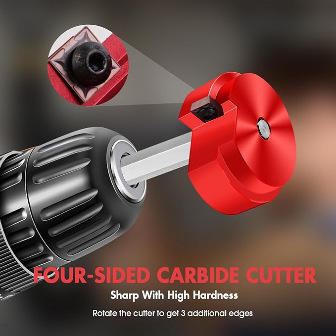 PVC Fitting Saver 4 Inch Head, Reamer With 3/8-Inch Hex Shaft, Socket Saver Plumbing Tool for Sch.40 PVC CPVC ABS Plastic Pipe