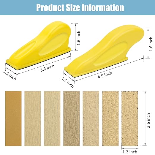 Windspeed 2+70 Pcs Mini Detail Sander, Finger Sanders for Wood Micro Sander for Detail Work Finger Sander for Crafts Small Projects, Include 40 60 80 120 150 220 400 Grit Sandpaper